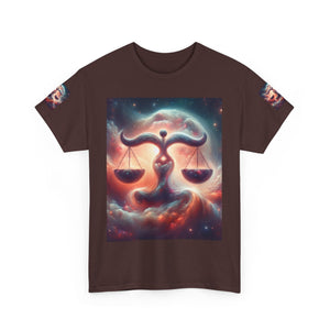 Cosmic Libra Justice Tee, Celestial Balance Shirt, Astrology Themed T-Shirt, Gift for Science Lovers, Unisex Heavy Cotton Tee