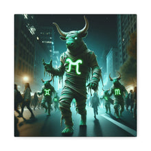 Load image into Gallery viewer, Mystical Taurus Canvas Wall Art, Zodiac Decor, Home Wall Decoration, Gift for Astrology Lovers, Unique Art Piece
