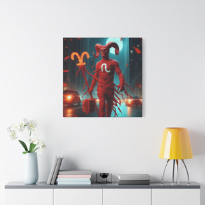 Canvas Wall Art, Aries Decor, Zodiac Gift, Home Wall Decor, Astrological Artwork