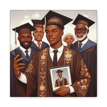 Load image into Gallery viewer, Graduation Celebration Canvas Art, Wall Decor for Graduates, Gift for Him, Family Celebration, Custom Canvas Print
