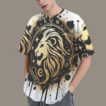 Load image into Gallery viewer, Leo Round Neck Loose T-Shirt (Inky Splatter) 2
