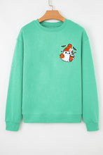 Load image into Gallery viewer, Aruba Blue Cute Halloween Ghost Embroidered Casual Sweatshirt
