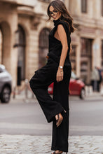 Load image into Gallery viewer, Black High Neck Sleeveless Vest and Cargo Pants Outfit
