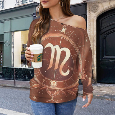 Design 934479721 Virgo Casual Long Batwing Sleeve Off Shoulder Sweater