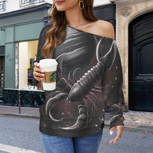 Load image into Gallery viewer, Design 230043170 Scorpio Casual Long Batwing Sleeve Off Shoulder Sweater
