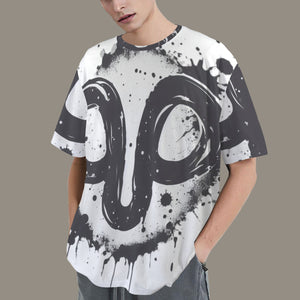 Capricorn Round Neck Loose T-Shirt (Inky Splatter) 2
