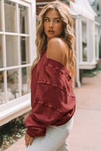 Load image into Gallery viewer, Rose Exposed Seam Twist Open Back Oversized Sweatshirt
