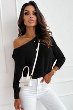 Load image into Gallery viewer, Pink Ribbon Bow Knot Dolman Sleeve Sweater
