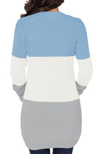 Load image into Gallery viewer, Blue Front Pocket and Buttons Closure Cardigan

