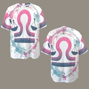 Libra Round Neck Loose T-Shirt (Inky Splatter) 3