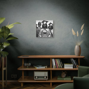 Graduation Family Canvas Art, Graduation Gift, Wall Decor, Education Celebration, Black History Month, Motivational Art