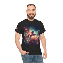 Load image into Gallery viewer, Sagittarius Galactic Unicorn Tee - Unisex Cotton T-Shirt for Cosmic Lovers, Fantasy Fans, Trendy Apparel, Astral War Merch, Gift for All Occasions
