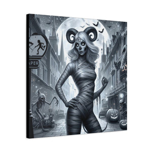 Canvas Print - Halloween Capricorn Astrology Mummy