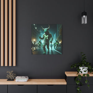 Mystical Taurus Canvas Wall Art, Zodiac Decor, Home Wall Decoration, Gift for Astrology Lovers, Unique Art Piece