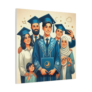 Graduation Celebration Stretched Canvas, Custom Wall Art, Gift for Graduates, Family Home Decor, Art for Special Occasions