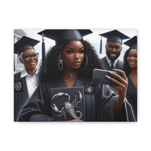 Load image into Gallery viewer, Graduation Canvas Art, Personalized Graduate Gift, Wall Decor, Black Girl Graduation, College Graduate, Inspirational Home Decor
