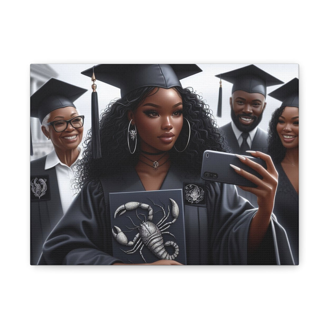 Graduation Canvas Art, Personalized Graduate Gift, Wall Decor, Black Girl Graduation, College Graduate, Inspirational Home Decor