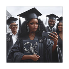 Load image into Gallery viewer, Graduation Canvas Art, Personalized Graduate Gift, Wall Decor, Black Girl Graduation, College Graduate, Inspirational Home Decor
