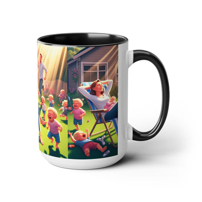 Mother's Day (3) Two-Tone Coffee Mugs, 15oz