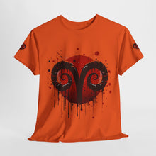Load image into Gallery viewer, Aries Heart Tee, Unisex Heavy Cotton T-Shirt, Astrology Gift, Birthday Present, Graphic Tee, Casual Wear, Unique Design
