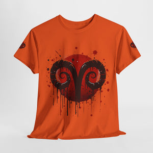 Aries Heart Tee, Unisex Heavy Cotton T-Shirt, Astrology Gift, Birthday Present, Graphic Tee, Casual Wear, Unique Design