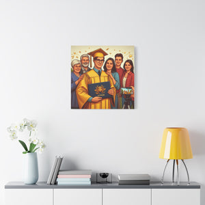 Graduation Canvas Wall Art, Family Celebration Decor, Gift for Graduates, Home Decoration, Personalized Memory