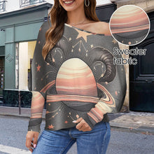 Load image into Gallery viewer, Designer (22) Capricorn Casual Long Batwing Sleeve Off Shoulder Sweater
