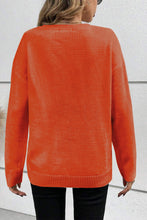 Load image into Gallery viewer, Apricot Boo Knitted Pattern Ribbed Edge Drop Shoulder Sweater
