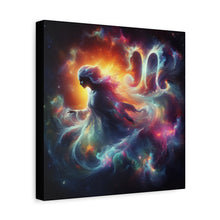 Load image into Gallery viewer, Galactic Zodiac Virgo Canvas Art, Astrology Decor, Horoscope Wall Art, Cosmic Home Decor, Celestial Gift for Space Lovers
