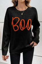 Load image into Gallery viewer, Apricot Boo Knitted Pattern Ribbed Edge Drop Shoulder Sweater
