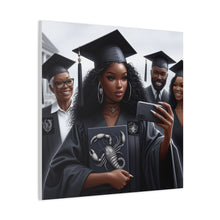 Load image into Gallery viewer, Graduation Canvas Art, Personalized Graduate Gift, Wall Decor, Black Girl Graduation, College Graduate, Inspirational Home Decor
