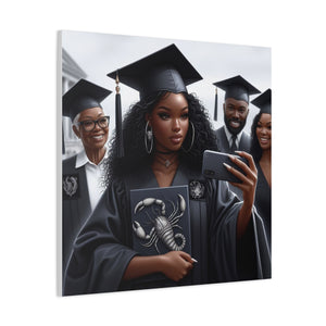 Graduation Canvas Art, Personalized Graduate Gift, Wall Decor, Black Girl Graduation, College Graduate, Inspirational Home Decor