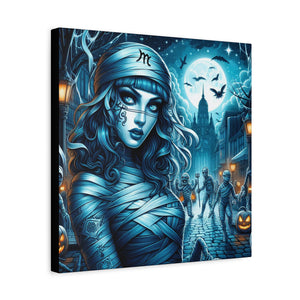 Mystical Mummy Canvas Art | Gothic Home Decor, Halloween Wall Art, Witchy Gift, Unique Art Print, Spooky Vibes, Mummy Themed Decor