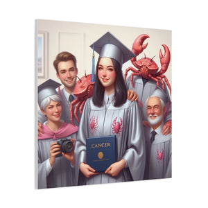 Cancer Zodiac Graduation Canvas Art, Personalized Gift for Graduates, Unique Home Decor, Wall Art, Graduation Gift Idea