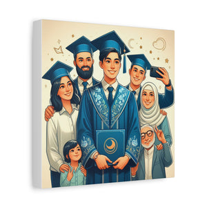 Graduation Celebration Stretched Canvas, Custom Wall Art, Gift for Graduates, Family Home Decor, Art for Special Occasions