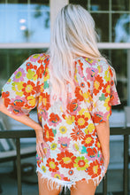 Load image into Gallery viewer, Multicolor Floral Print V Neck Half Sleeve Blouse
