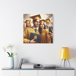 Graduation Celebration Canvas Wall Art, Perfect Gift for Graduates, Home Decor, Graduation Party Decor, Unique Graduation Memory