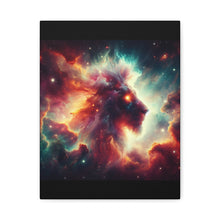 Load image into Gallery viewer, Cosmic Lion Canvas Art, Galaxy Decoration, Home Decor, Inspirational Wall Art, Gift for Lion Lovers, Space Art Print
