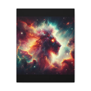 Cosmic Lion Canvas Art, Galaxy Decoration, Home Decor, Inspirational Wall Art, Gift for Lion Lovers, Space Art Print