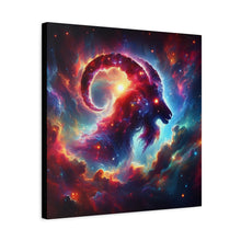 Load image into Gallery viewer, Cosmic Aries Ram Canvas Art, Galaxy Wall Decor, Astrology Gift, Stretched Canvas, Home Decor, Celestial Artwork
