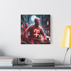 Retro Horror Art Canvas Print, Mummy Wall Art, Spooky Home Decor, Halloween Gift, Dark Aesthetic