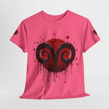 Load image into Gallery viewer, Aries Heart Tee, Unisex Heavy Cotton T-Shirt, Astrology Gift, Birthday Present, Graphic Tee, Casual Wear, Unique Design
