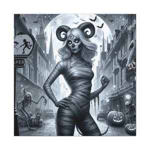 Canvas Print - Halloween Capricorn Astrology Mummy