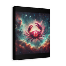 Load image into Gallery viewer, Galactic Crab Canvas Art Print, Home Decor, Zodiac Wall Art, Astrology Gift, Cosmic Crab Decor
