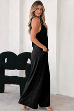 Load image into Gallery viewer, Black Patch Pockets Spaghetti Strap Wide Leg Jumpsuit
