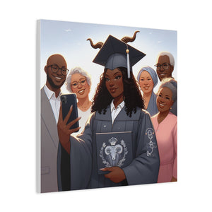 Graduation Celebration Canvas Print, Family Tribute Art, Graduation Gift, Wall Decor for Her, Customizable Artwork