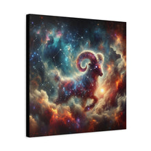 Load image into Gallery viewer, Celestial Aries Ram Canvas Art, Zodiac Decor, Astrological Wall Art, Gift for Astrology Lovers, Cosmic Home Decor, Unique Art Piece
