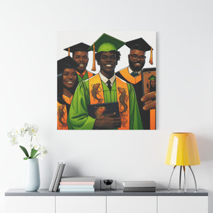 Graduation Canvas Print, Celebratory Artwork for Graduates, Stylish Home Decor, Gift for Graduates, Unique Wall Art