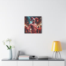 Load image into Gallery viewer, Halloween Themed Canvas Art, Spooky Decor, Unique Wall Hanging, Haunted House Artwork, Gift for Halloween Lovers, Fright Night Decor
