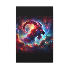 Load image into Gallery viewer, Cosmic Aries Ram Canvas Art, Galaxy Wall Decor, Astrology Gift, Stretched Canvas, Home Decor, Celestial Artwork
